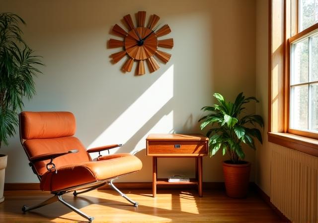 Eames chair and retro decor in a modern setting