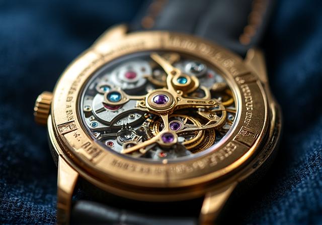 Close-up of a vintage mechanical watch movement