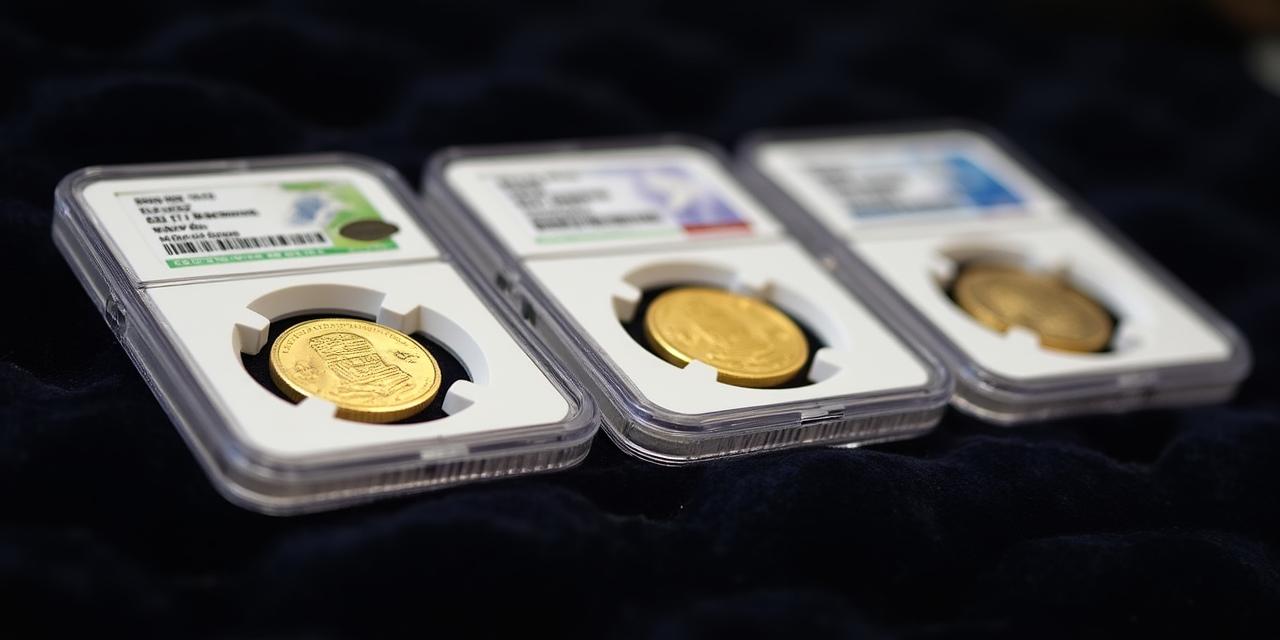 Collection of professionally graded coins in protective plastic slabs