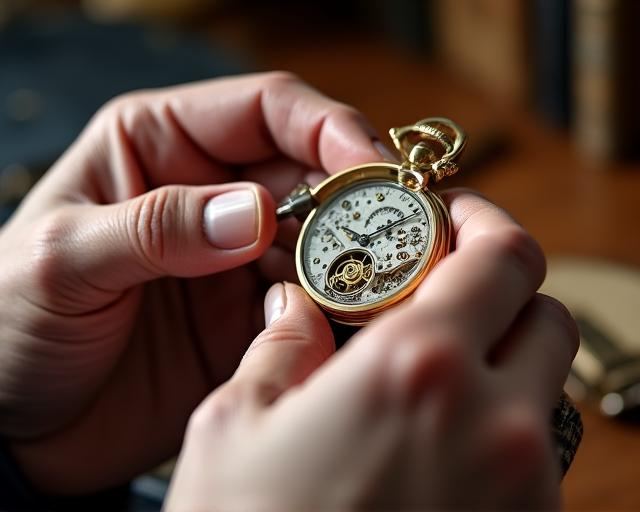 Professional appraiser examining a vintage watch with a loupe