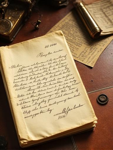 Old leather-bound journals and stamped certificates of authenticity